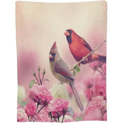 Cardinals Bird Flowers Jeté De Lit Doux Et Confortable En Flanelle ... on Productcaster.