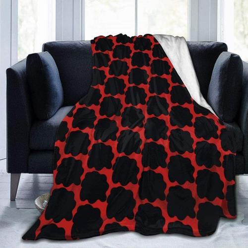 Couverture Chaude En Polaire De Flanelle Douce, Rouge Avec Points N... on Productcaster.