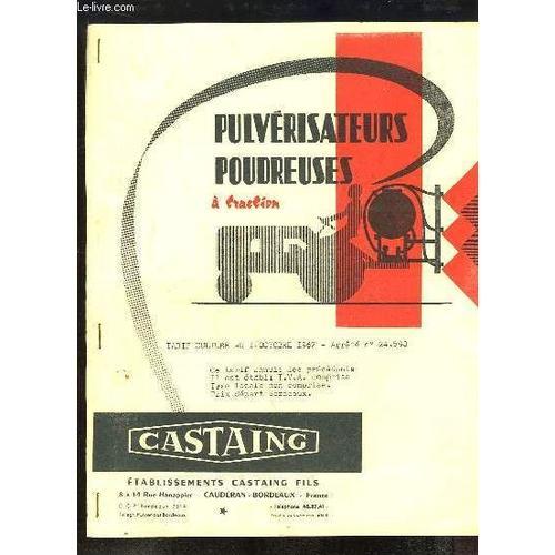 1 Brochure De Tarifs Au 1er Octobre 1962 Des Pulvérisateurs Poudre... on Productcaster.