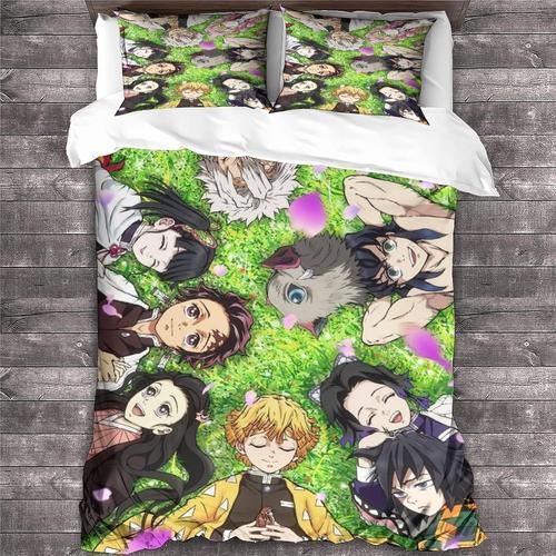 Demon Slayer Pi¿¿Ces Housse De Couette Microfibre Anime Animation P... on Productcaster.