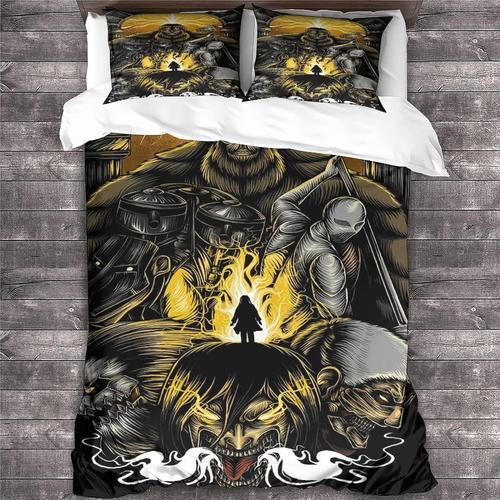 Attack On Titan Parure De Lit Pi¿¿Ces Pour Personnes ¿¿ Anime Dessi... on Productcaster.