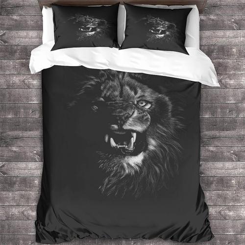 Lion Housse De Couette Faune Animal D Parure De Lit Avec Fermeture ... on Productcaster.