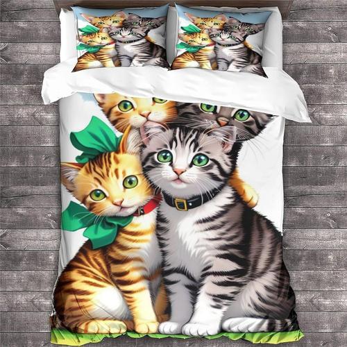 Chat Parure De Lit Microfibre Impression D Animal Animal De Compagn... on Productcaster.