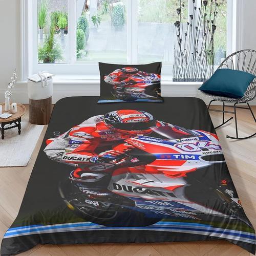 Motogp Housse De Couettes Parure De Lit, Pi¿¿Ces Microfibre Motocro... on Productcaster.