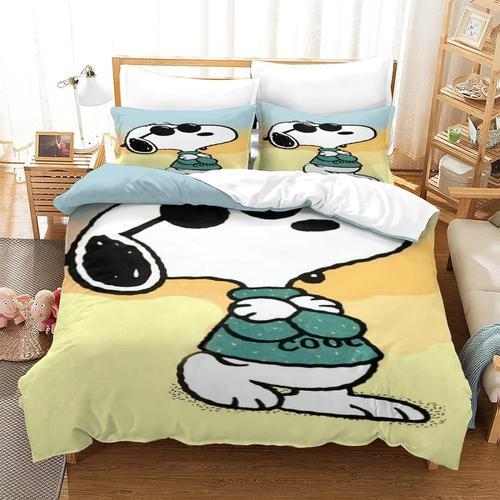 Parure De Lit Snoopy Avec Housse De Couette Et Taies D'oreiller En ... on Productcaster.