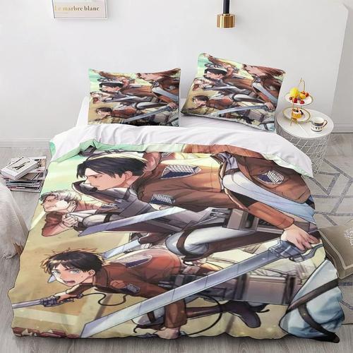 Attack On Titan Parure De Lit Pi¿¿Ces ¿¿ Japon Impression D Housse ... on Productcaster.