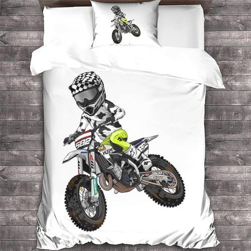 Motogp Parure De Lit Motocrossavec Motocycle Housse De Couette Et T... on Productcaster.