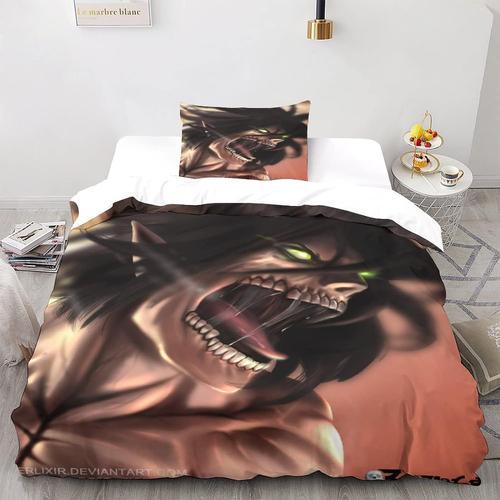 Attack On Titan Housse De Couette One Piece Anime,Parure De Lit One... on Productcaster.