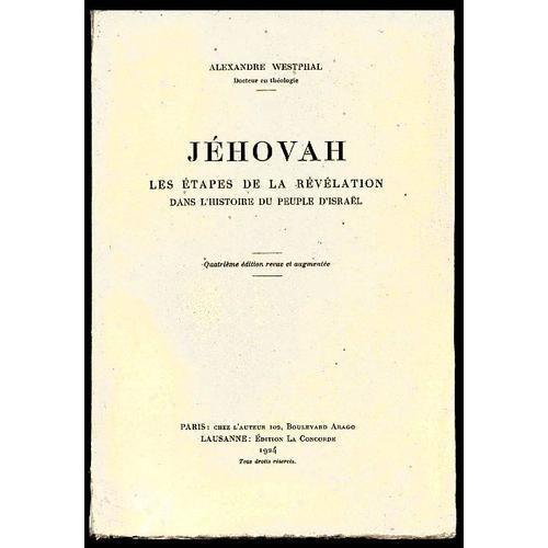 Jehovah Les Étapes De La Révélation Dans L'histoire Du Peuple D'isr... on Productcaster.