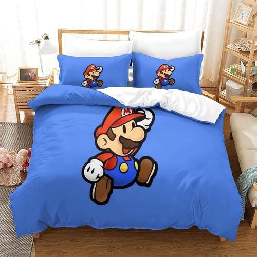 Housse De Couette Imprim¿¿E En D Mario Cartoon Game Avec Taies D'or... on Productcaster.