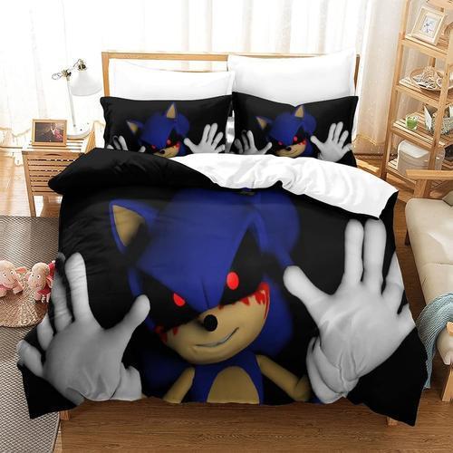 Sonic The Hedgehog Housse De Couette Cartoon Print Design Parure De... on Productcaster.