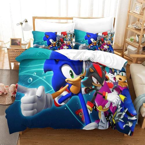 Sonic The Hedgehog Pi¿¿Ces Anime Personnage Housse De Couette Ensem... on Productcaster.