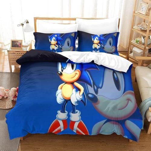 Sonic The Hedgehog Parure De Lit Avec Housse De Couette Et Taie D'o... on Productcaster.