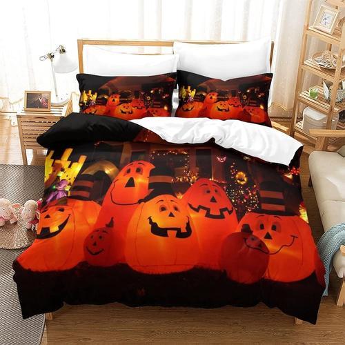 Ensemble De Literie En Microfibre Avec Housse De Couette Halloween,... on Productcaster.