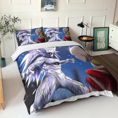 One Punch Man Housse De Couette,Parure De Lit En Microfibre Personn... on Productcaster.