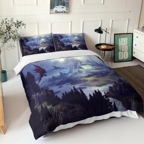 Le Dragon Housse De Couette D,Imprim¿¿ Ensemble De Literie Avec Hou... on Productcaster.