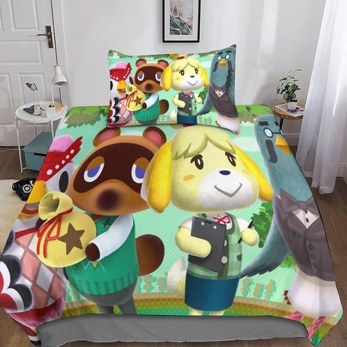 Animal Crossing Parure De Lit Adulte D Housse De Couette Avec Ferme... on Productcaster.