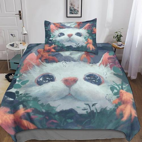 Microfibre Le Chat Parure De Lit D Avec Housse De Couette + Taie D'... on Productcaster.