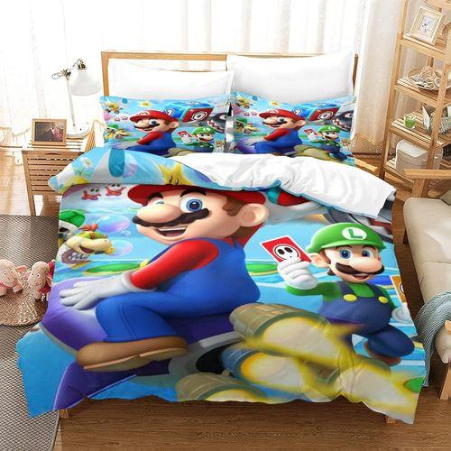 Super Mario D Luxe Housse De Couette Avec Taies D'oreiller Parure D... on Productcaster.