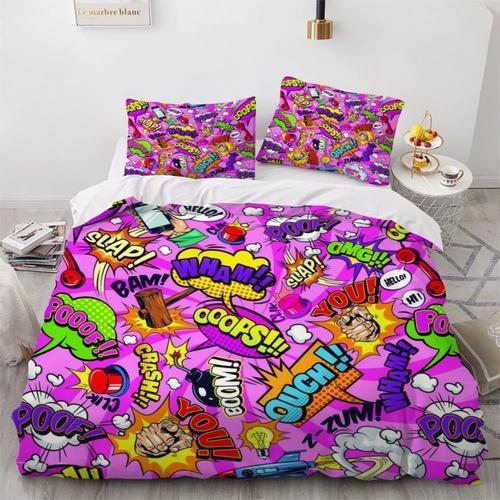 Housse De Couette Xcm Adultes D Graffitis De Couleur Parure De Lit ... on Productcaster.