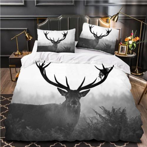 Housse De Couette Xcm Adultes D Cerf Parure De Lit Et Temps Nuageux... on Productcaster.