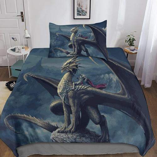 Giant Dragon Parure De Lit Avec Housse De Couette En Microfibre, Ga... on Productcaster.