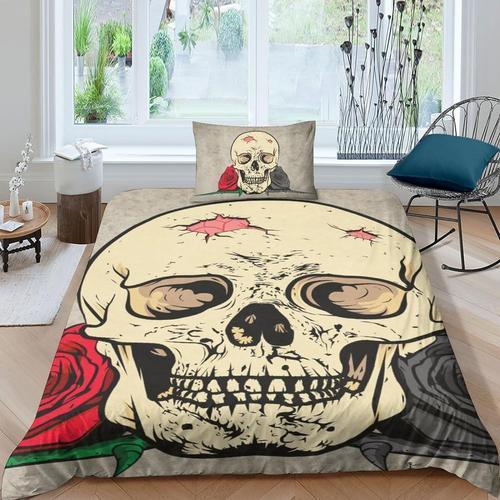 Skull Pi¿¿Ces Ensemble Housse De Couette D Imprim¿¿ Literie Couette... on Productcaster.