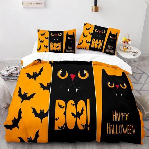 Happy Halloween Parure De Lit Motif Fant?Mes Et Citrouille Avec Hou... on Productcaster.