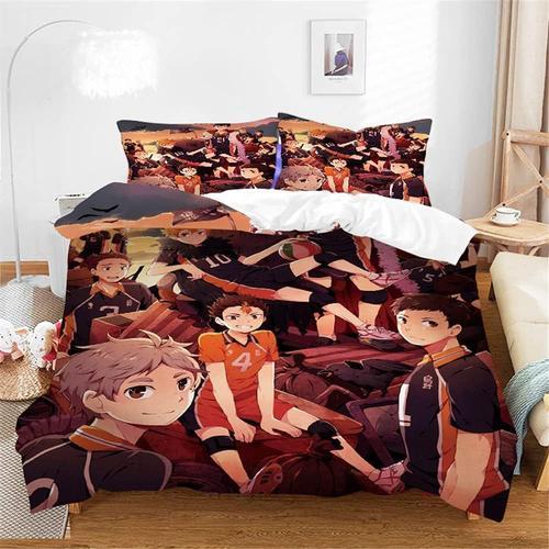 Haikyuu Parure De Lit En Microfibre Avec Fermeture ¿¿Clair Et Taie ... on Productcaster.