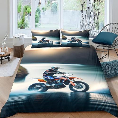 D Imprim¿¿ Motocross Housse De Couette Parure De Lit Avec Taies D'o... on Productcaster.