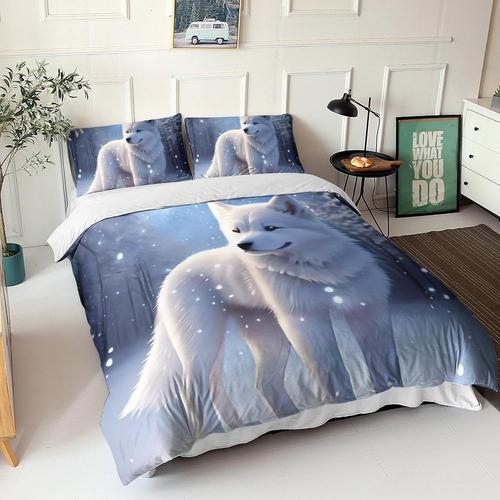 Wolf Housse De Couette Imprim¿¿ En D Avec Taies D'oreiller,Parure D... on Productcaster.