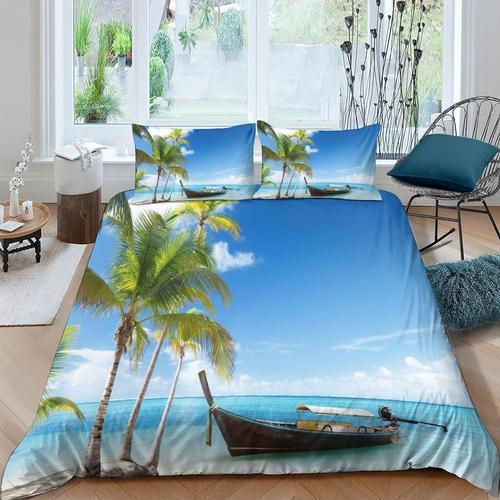 Pcs Hawaii Beach Housse De Couette Microfibre Douce Avec Fermeture ... on Productcaster.