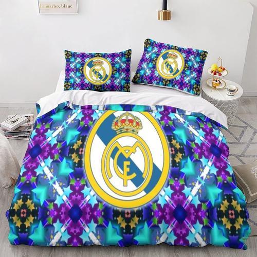 Real Madrid Parure De Lit Pour Housse De Couette Ensemble De Literi... on Productcaster.