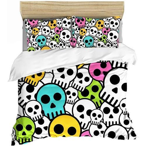 Parure De Lit D Skull Roses Gothique Housse Couette Ado Impression ... on Productcaster.