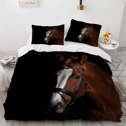 Housse De Couette X Enfant Cheval Parure De Lit Adulte Avec Fermetu... on Productcaster.