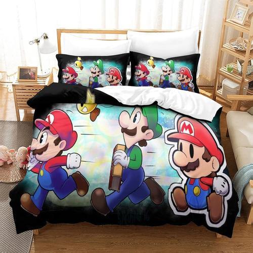 Super Mario Parure De Lit Pi¿¿Ces Housse De Coute Imprim¿¿E En D Fe... on Productcaster.