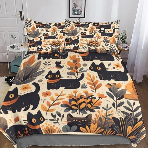 Cats D Imprim¿¿ Housse De Couette De Literie Avec Taies D'oreiller,... on Productcaster.