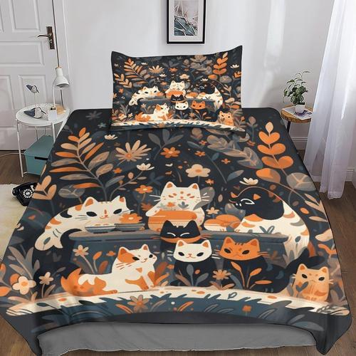 Cats D Imprim¿¿ Parure De Lit Et Taies D'oreiller De Literie Wildli... on Productcaster.