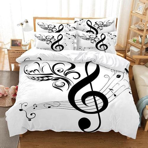 Housse De Couette X Note De Musique Microfibre Parure De Lit Avez F... on Productcaster.