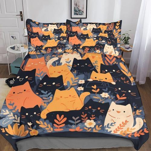 Cats Parures De Lit,D Imprim¿¿ Housse De Couette De Literie Wildlif... on Productcaster.