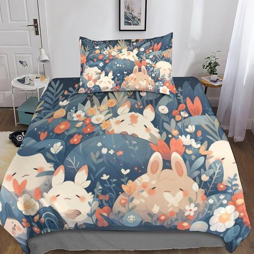 Rabbit Parures De Lit,D Imprim¿¿ Housse De Couette De Literie Wildl... on Productcaster.