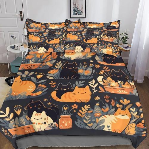 Cats Parures De Lit,D Imprim¿¿ Housse De Couette De Literie Wildlif... on Productcaster.