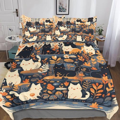 Cats Parures De Lit,D Imprim¿¿ Housse De Couette De Literie Wildlif... on Productcaster.