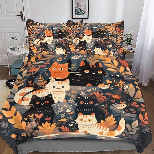 Cats Parures De Lit,D Imprim¿¿ Housse De Couette De Literie Wildlif... on Productcaster.