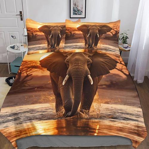 Elephants Sets De De Couettes D Imprim¿¿ Fermeture ¿¿Clair, Ensembl... on Productcaster.