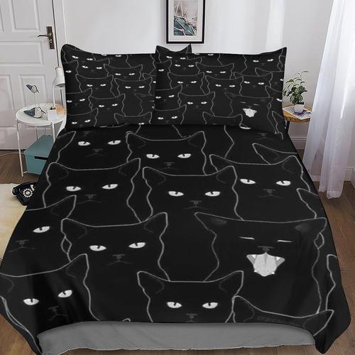 Black Cat Sets De De Couettes D Imprim¿¿ Fermeture ¿¿Clair, Ensembl... on Productcaster.