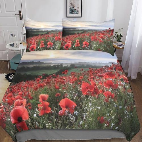 Poppies D Imprim¿¿Ensemble De Literie Parure De Lit Flowers En Micr... on Productcaster.