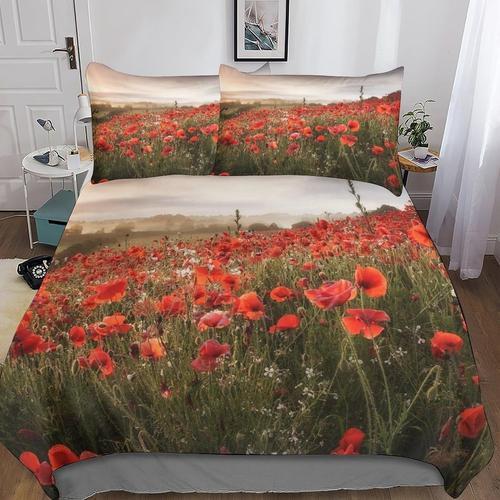 Poppies D Imprim¿¿Ensemble De Literie Parure De Lit Flowers En Micr... on Productcaster.