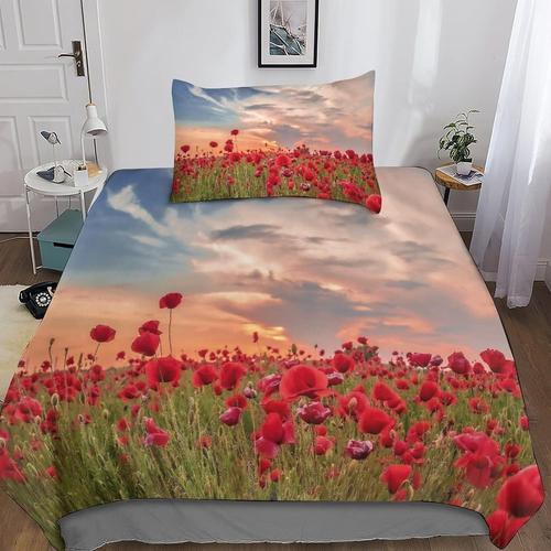 Poppies D Imprim¿¿Ensemble De Literie Parure De Lit Flowers En Micr... on Productcaster.