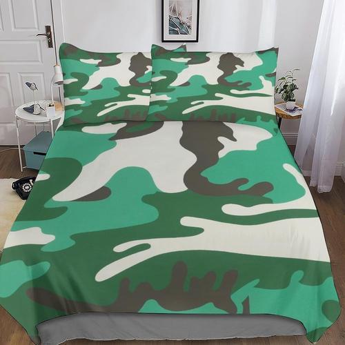 Camouflage Pieces Set D Print Bedding Sets Duvet Cover Brushed Micr... on Productcaster.